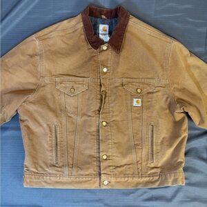 Vintage Carhartt Detroit Jacket J148 Made in USA Brown Blanket Lined 2XL